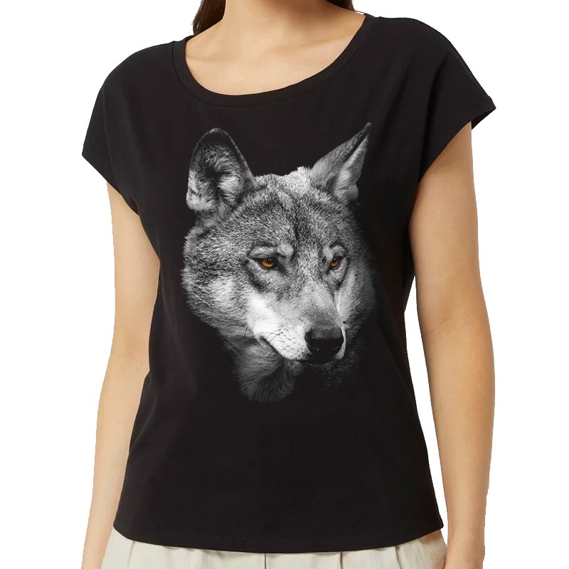 Bluzka z wilkiem damska z głową wilka motywem nadrukiem wilk
