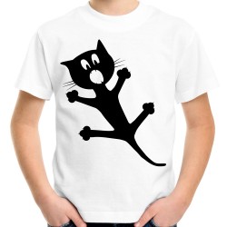 koszulka z kotem dziecięca dla dziecka t-shirt kot czarny dla dziecka
