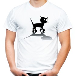 koszulka czarny kot męska czarnym kotem t-shirt na prezent