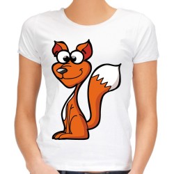 koszulka z wiewiórką damska t-shirt wiewiórka z nadrukiem grafiką motywem wiewiórki na prezent
