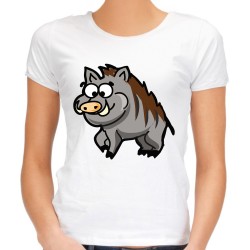 koszulka z dzikiem damska dzik z nadrukiem motywem grafią dzika na preznet