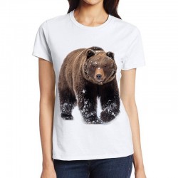 koszulka z misiem damska t-shirt z niedźwiedziem miś niedźwiedź z nadrukiem motywem niedźwiedzia