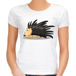 koszulka z jeżem damska jeż t-shirt z nadrukiem grafiką motywem jeża na preznet