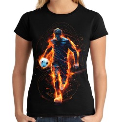 Koszulka z piłkarzem i piłką polska damska dla kibica kibicki na mecz stadion euro mundial t-shirt