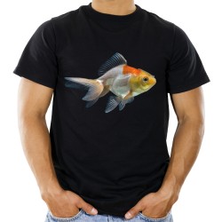Koszulka ze złotą rybką rybą welonem dla akwarysty na prezent ryba t-shirt fish męska