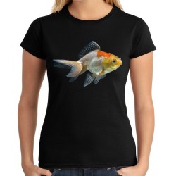 koszulka ze złotą rybką rybą welonem na prezent dla akwarystki t-shirt welon złota rybka