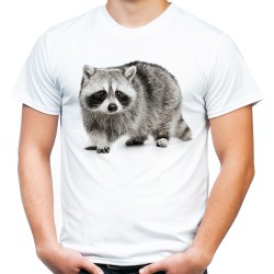 Koszulka szop pracz męska z szopem praczem t-shirt na prezent z motywem nadrukiem grafiką szopa