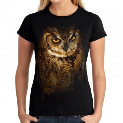 koszulka z sową damska t-shirt z nadrukiem motywem sowy