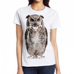koszulka damska z sową t-shirt z nadrukiem motywem w sowy