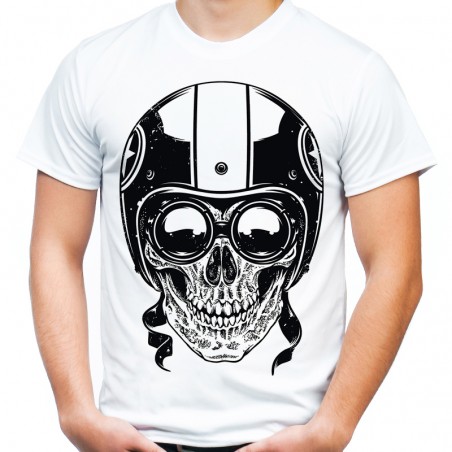 koszulka z czaszką w kasku t-shirt czaszka na motor