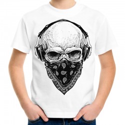 koszulka dziecięca z czaszką chusta w słuchawkach t-shirt