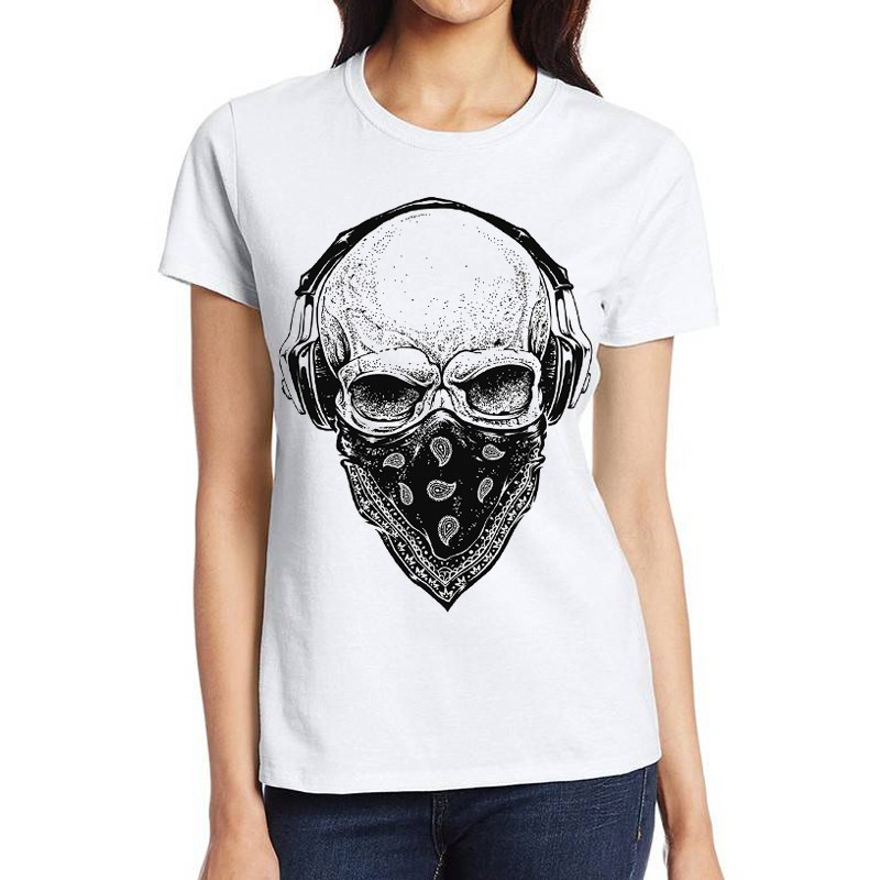 koszulka z czaszką t-shirt z nadrukiem czaszki horror damski damska
