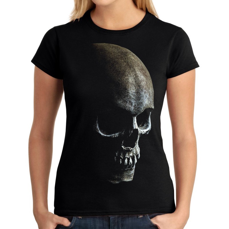 koszulka z czaszką damska t-shirt z 3d z nadrukiem motywem czaszku