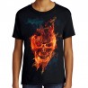 koszulka z płonącą czaszką czaszka t-shirt z narukiem motywem czaszki 3d