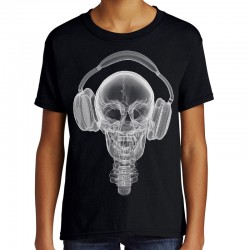 koszulka dziecięca z czaszką w słuchawkach t-shirt rtg rentgen dj