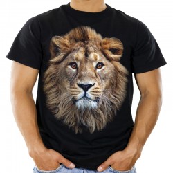 Koszulka męska z lwem t-shirt z nadrukiem motywem głowa lwa