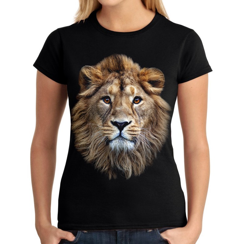 koszulka damska z lwem t-shirt z nadrukiem motywem głowa lwa