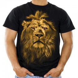 koszulka z lwem męska głową króla zwierząt lwa t-shirt dla twardziela
