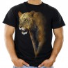 koszulka z lwicą lwem męska z nadrukiem motywem dziekiego kota lwa t-shirt