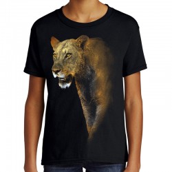 koszulka dziecięca z lwicą dla dziewczynki chłopca z lwem głową lwa t-shirt lion