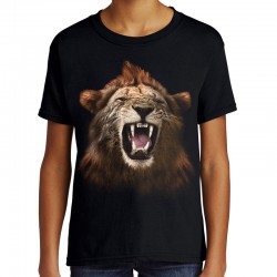 koszulka z ryczącym lwem groźnym głową lwa na prezent dla dziecka