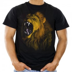 Koszulka z groźnym lwem ryczącym głowa lwa t-shirt