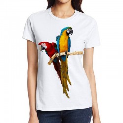 koszulka damska z papugami arami kolorowe ptaki egzotyczne