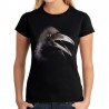 koszulka z krukiem damska ptak lesny mroczny