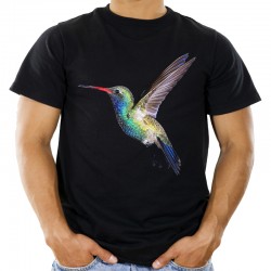 koszulka męska z kolibrem ptak kolorowy egzotyczny najmniejszy
