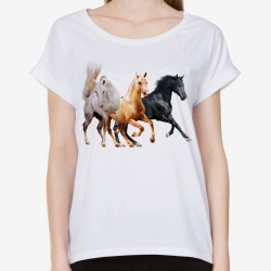 bluzka luźna damska w konie z koniem damska na prezent odzież jeździecka sklep warszawa koszulka z koniem