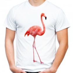 koszulka z flamingiem ptak egzotyczny różowy