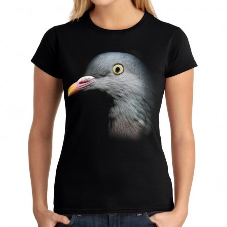 koszulka damska z gołębiem grzywaczem ptak nadruk t-shirt