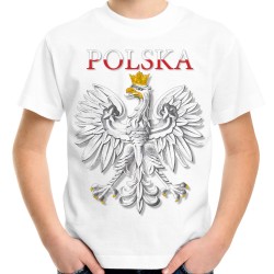 koszulka z orłem napisem polska dziecięca na mecz na euro narodowa t-shirt patriotyczny