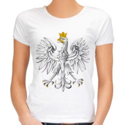 koszulka z orłem białym damska t-shirt z nadrukiem motywem orła narodowy patriotyczny