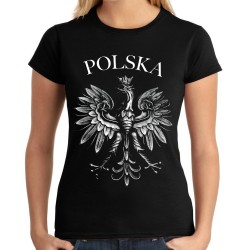 koszulka damska z orłem polskim w koronie patriotyczna narodowa na mecz
