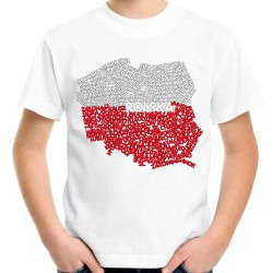koszulka mapa polska biało czerwona patriotyczna prezent pamiątka z polski t-sh