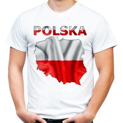 koszulka męska z mapą Polski flaga ojczyzna patriotyczna narodowa