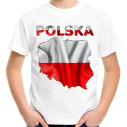 koszulka dziecięca z mapą Polski ojczyzna narodowa patriotyczna