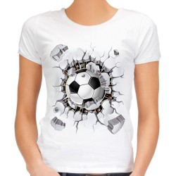 Koszulka z piłką 3d dla kibica damska na prezent Polska mecz euro gola