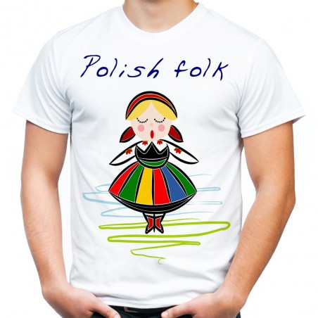 Koszulka folkowa łowicka polish folk t-shirt ludowy