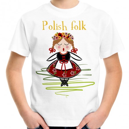 Koszulka Polish Folk ludowa dziecięca łowicka folkowa t-shirt
