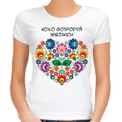 Koszulka dla Koła Gospodyń Wiejskich KGW z sercem damska folkowa ludowa łowicka t-shirt