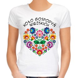 Koszulka Koło Gospodyń Wiejskich KGW z sercem damska ludowa folkowa łowicka t-shirt