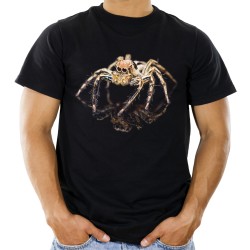 koszulka z pająkiem skakun Salticidae męska z nadrukiem motywem pająka makro
