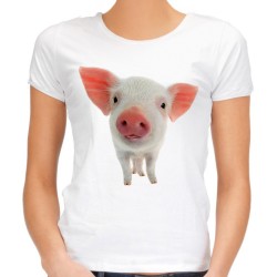 koszulka dla gospodyni z prosiaczkiem  na prezent damska ze świnką