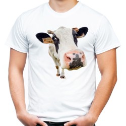koszulka męska z krową dla rolnika hodowcy bydła gospodarza t-shirt na prezent