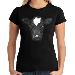 Koszulka z krową dla gospodyni damska głowa krowy na prezent t-shirt