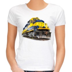 koszulka z pociągiem lokomotywą damska ciuchcia