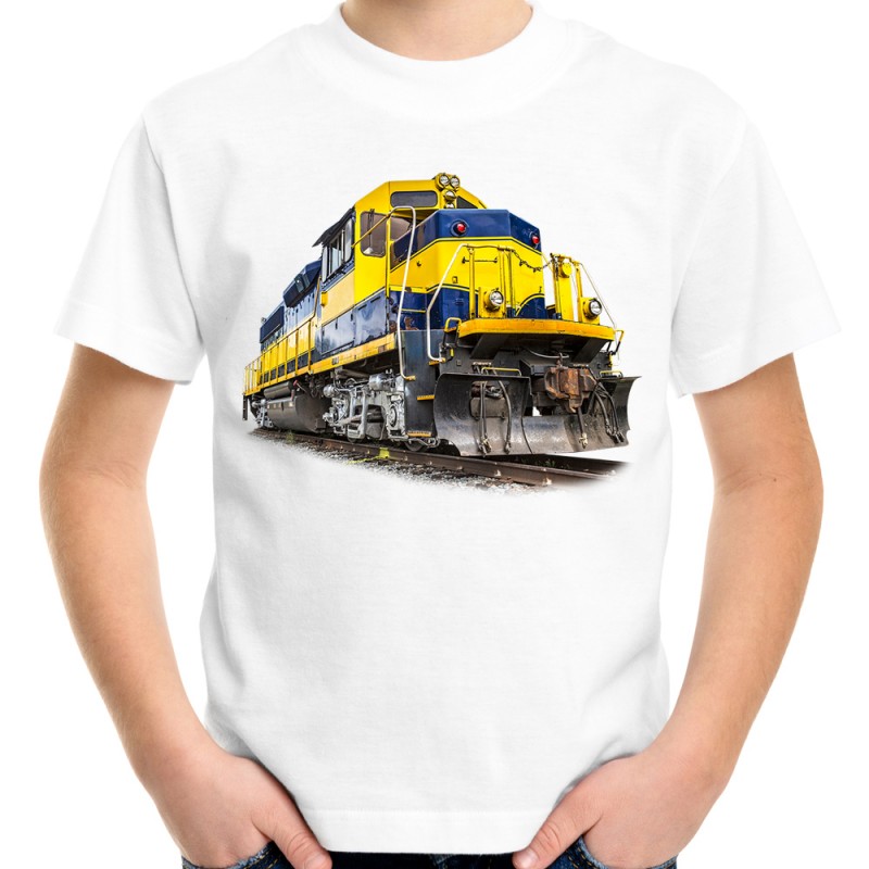 koszulka z pociągiem lokomotywą ciuchcią dla małego miłośnika kolei