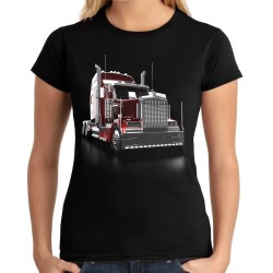 koszulka z tirem damska truck dla kierowcy ciągnik siodłowy t-shirt